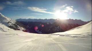 GoPro HD Skiing top to bottom with small crash [upl. by Valerian]