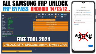 All Samsung FRP Bypass 2024 Samsung Google Lock Remove Android 141312  FREE Tool 2024 [upl. by Aleda]