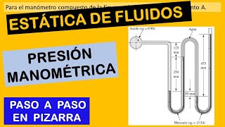 Problema de estática de fluidos  presiones manométricas [upl. by Ahsiekim]