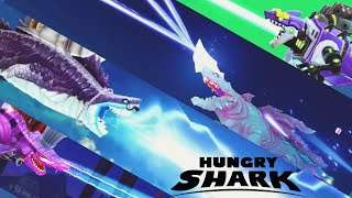 ALL LASER SHARKS IN HUNGRY SHARK  Hungry Shark World 10th [upl. by Yenolem]