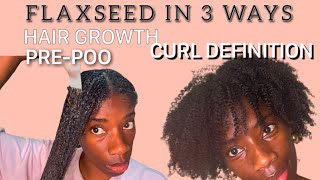 FLAXSEED IN 3 WAYS HAIR GROWTH PREPOO amp CURL DEFINITION GEL vlog hair diy [upl. by Enyale]