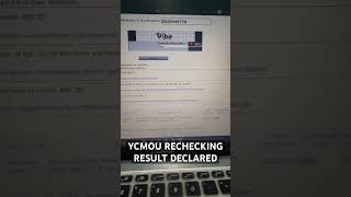 Rechecking result ycmou live result check  ycmou recheck result declared ycmou ycmouresult [upl. by Aikcir]