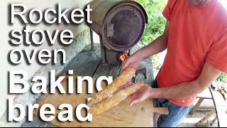 Rocket stove oven cooking  Baking bread [upl. by Rehpotsyrk]