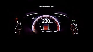 Honda Civic 15 VTEC Turbo 182 hp acceleration 0100 kmh 0200 kmh 0400 m top speed [upl. by Rodmur]