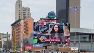 National Anthem performance at Toledo MudHens Game on Opening Weekend [upl. by Yleen]