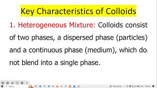 Colloidal ChemistryCHEM201 [upl. by Leiand]