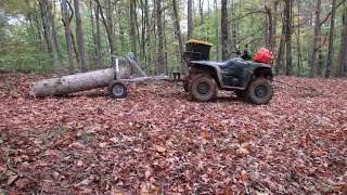 Strongway ATV Log Skidding Arch from Northern Tool in use [upl. by Nalorac]