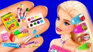 16 DIY BARBIE IDEAS and MINIATURE CRAFTS for Dolls [upl. by Aikemit760]