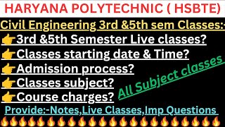 Haryana Polytechnic 3rd amp5th semester Civil Engineering Online Classes 3rd semester online classes [upl. by Attemaj]