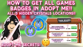 ALL 5 CRYSTAL LOCATIONS IN ADOPT ME😱🤫 How To Get All 9 Badges In Adopt Me GAMES Event🤩⚽ adoptme [upl. by Carlene330]