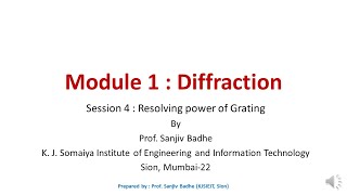 Diffraction Session 4 Resolving Power of Grating noise reduced [upl. by Onitnelav]