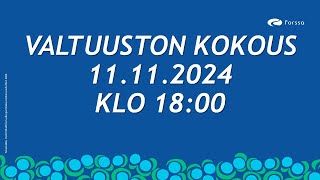 Valtuuston kokous 11112024 [upl. by Tyrus]