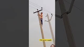 Ye dekho dosto line man kaise pole par work karata h  how to work a line man a pole [upl. by Atenahs]