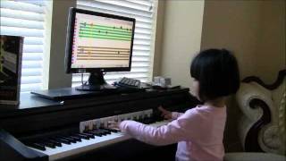 3 year old piano player Rachel is learning Mozart [upl. by Mika639]