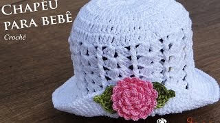 Chapéu de Crochê para Bebê  Parte 2  Professora Simone [upl. by Eirruc]