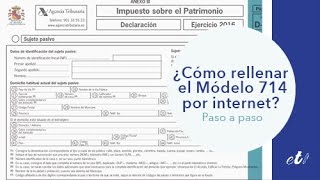 🖊 Cómo rellenar el impuesto de Patrimonio modelo 714 [upl. by Brendis689]