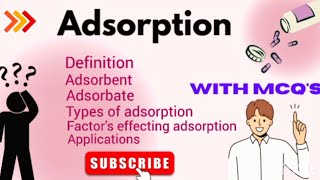 adsorptionmechanism of adsorptionadsorption physical pharmacyadsorption bsc 3rd year [upl. by Placeeda921]