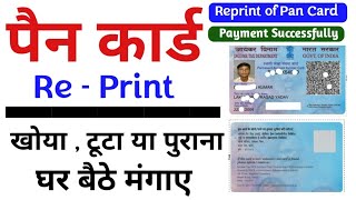 Pan Card Reprint Kaise karen  Physical Pan Card Apply Online NSDL  Pan Card e filling new portal [upl. by Robbyn]