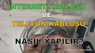 İnternet  Ethernet  RJ45  ve Telefon  RJ11  Kablosu Nasıl Çakılır  Basılır [upl. by Silber]