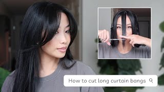 How To Cut Long Curtain Bangs At Home [upl. by Partan]