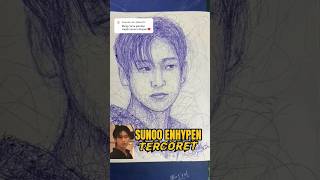 Menggambar Wajah Sunoo Enhypen scribbleart sunoo enhypen kpop [upl. by Anaeed968]