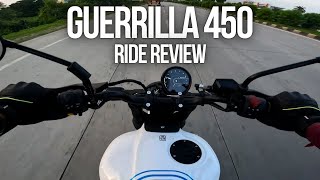 Royal Enfield Guerrilla 450 Ride Review  Motorxone [upl. by Balch]