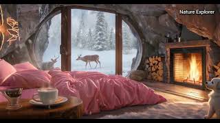 Let the Snowy howling wind touch you  relaxing natureexplorer LuxuryRetreat snowfall [upl. by Aihsekat]