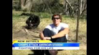 Chimp Attacks Texas Graduate Student  quotcaught on tapequot Andrew Oberle in critical condition [upl. by Rattray]