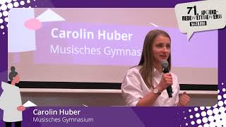 Salzburger Redewettbewerb 2024  Carolin Huber  Klassische Rede Höhere Schulen [upl. by Nnoj]