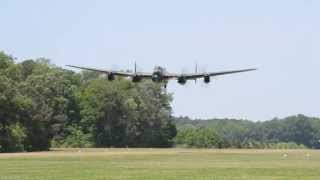 Avro Lancaster Low Pass  2013 Warbirds Over the Beach Airshow [upl. by Deering417]