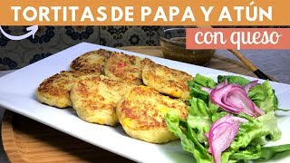 Tortitas de papa con atún y queso Crujientes por fuera Suaves por dentro  Cocina de Addy [upl. by Brill]