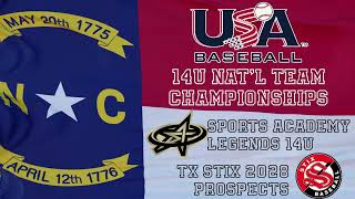 2024 USA Baseball 14U Natl Team Champs Pool Sports Academy Legends CA vs Stix 28 Prospects [upl. by Qidas]