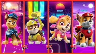 Paw Patrol Tiles Hop Game  Supper Chase 🔴 Rubble 🔴 Sky 🔴 Marshall  Who Is Win [upl. by Armallas]