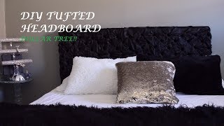 Easy Tufted Headboard DIY Dollar Tree [upl. by Nitnelav541]