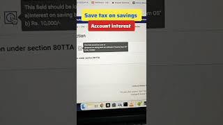 80TTA section Savings bank account interest  Tax exemption upto 10k [upl. by Ojaras]