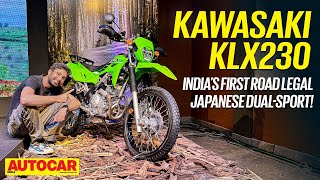 Kawasaki KLX230  The road legal off road bike you’ve been waiting for  Walkaround  Autocar India [upl. by Schaper]