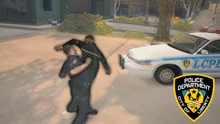 COPS BRAWL WITH BADGES OFF  GTA RP [upl. by Yrahcaz184]