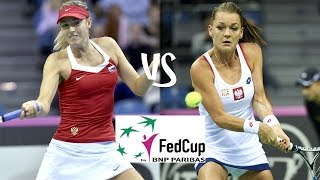 Sharapova vs ARadwanska  2015 Fed Cup Highlights [upl. by Primalia]