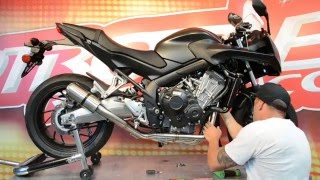 Honda CBR650F MGP Exhaust Install [upl. by Halona]