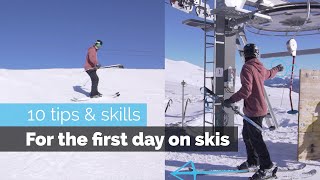 How to Ski  10 Beginner Skills for the First Day Skiing [upl. by Mccreary]