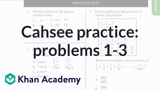 CAHSEE practice Problems 13  CAHSEE  Khan Academy [upl. by Natalina]