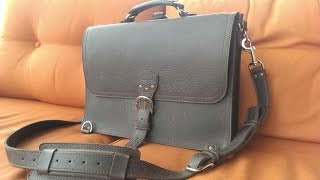 Saddleback Leather Large Thin Briefcase  1 Year Later [upl. by Hayman355]