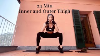 24 Min Inner amp Outer Thigh  Allenamento a corpo libero 🐚 [upl. by Llig]