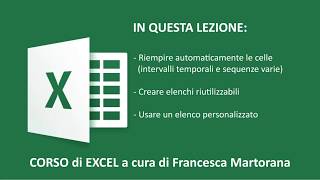 EXCEL tutorial 3 Riempimento automatico in Excel [upl. by Analiese]