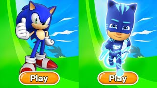 Sonic Dash Vs PJ Masks  Movie Sonic Vs All Boss Zazz Egman All character Unlocked [upl. by Snevets]