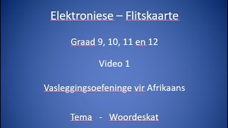 Afrikaans Woordeskat Video 1 Graad 9 10 11 en 12 [upl. by Nwahsed]