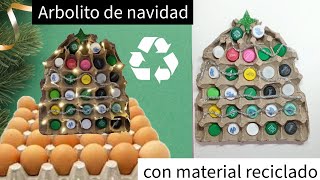 árbol de navidad con material reciclado  Hice mi árbol de navidad de cartón Manualidad reciclaje [upl. by Ramedlaw]