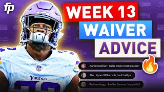 Week 13 Waiver Wire  Players To Target Drop and Trade 2023 Fantasy Football [upl. by Avigdor]