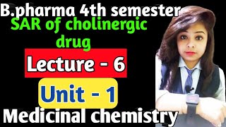 SAR of cholinergic Drugs  Lecture  6  medicinal chemistry [upl. by Elicia]