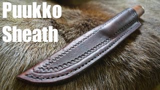 Leatherworking  Puukko Leather Sheath [upl. by Crawley937]